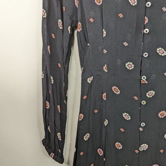 Amuse Society S Bel Air Printed Crinkle Woven Black Boho Maxi Dress - Picture 5 of 11